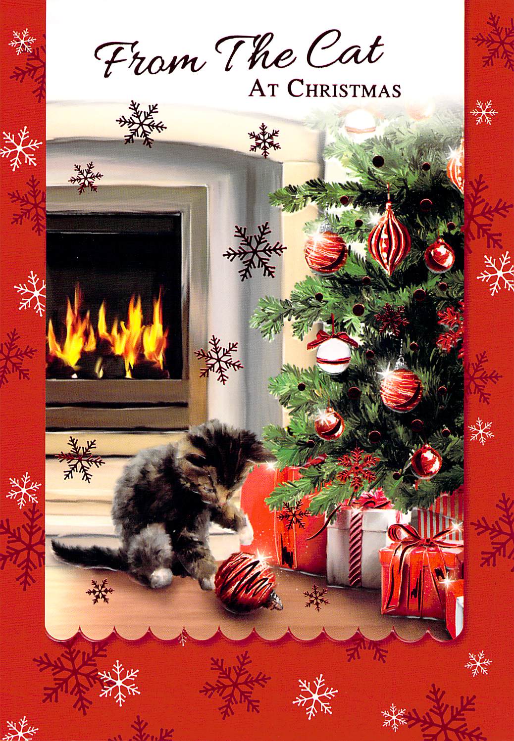 Christmas - From The Cat - Playing- Greeting Card  - Multi Buy Discount