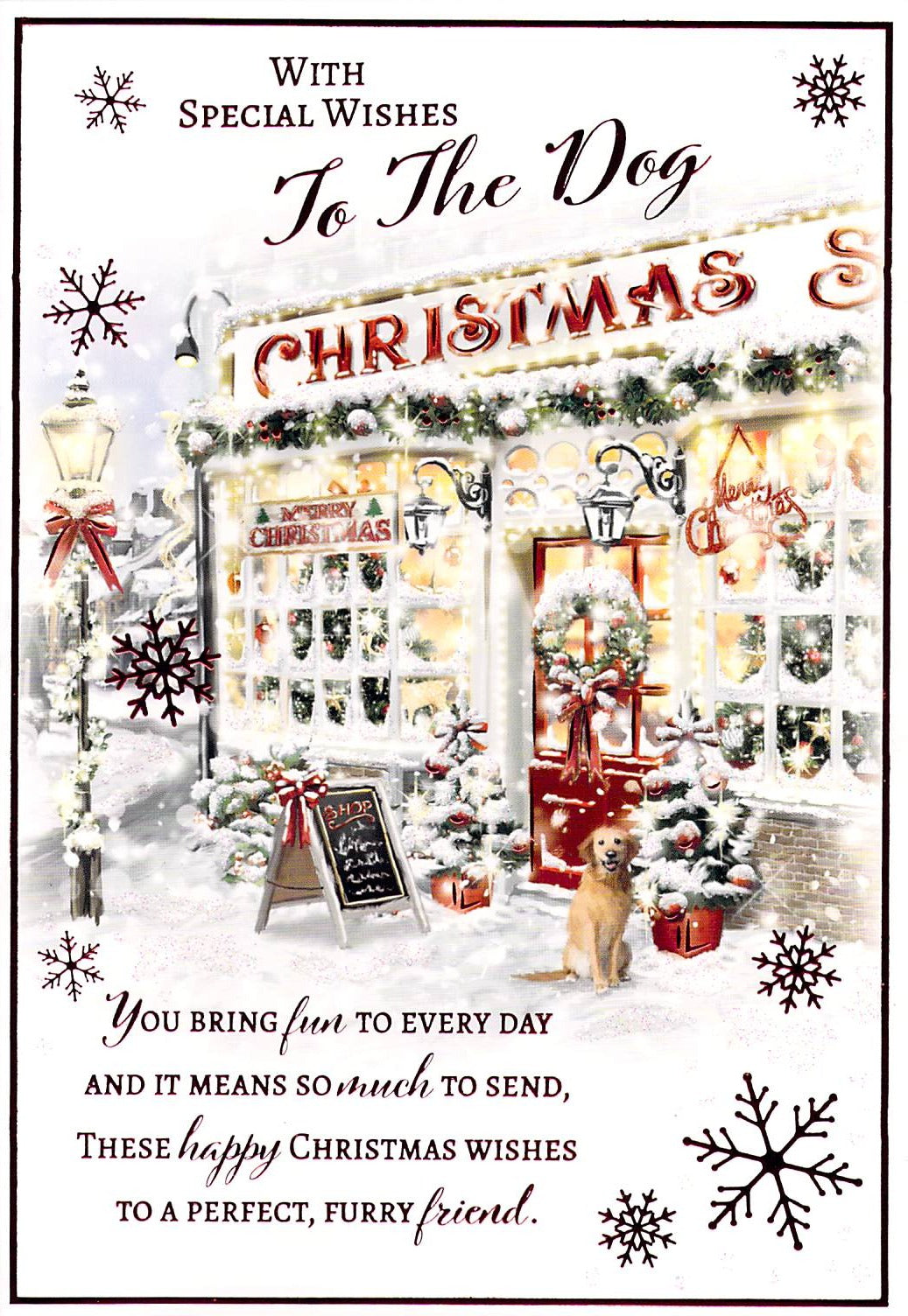 Christmas - To The Dog - Snowy Street - Greeting Card  - Multi Buy Discount