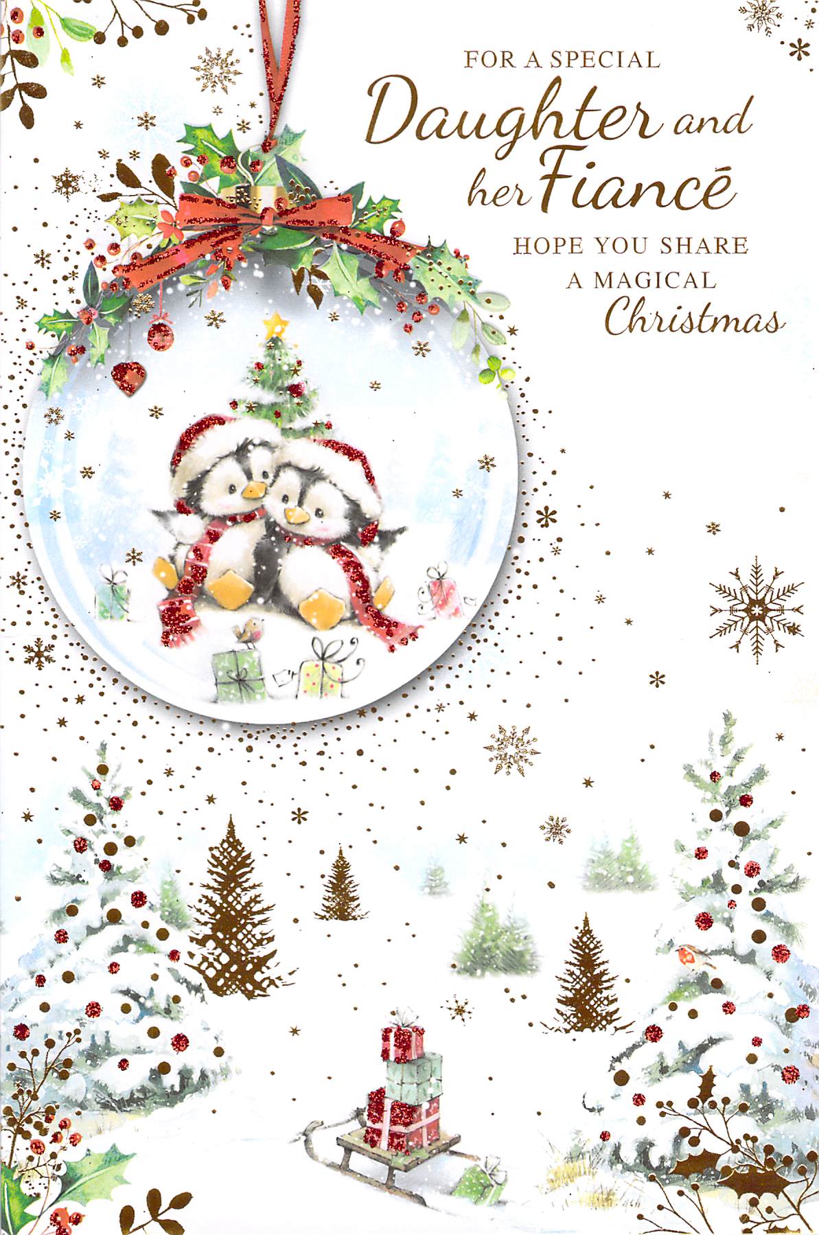 Christmas - Daughter & Son In Law - Snowglobe -  Greeting Card