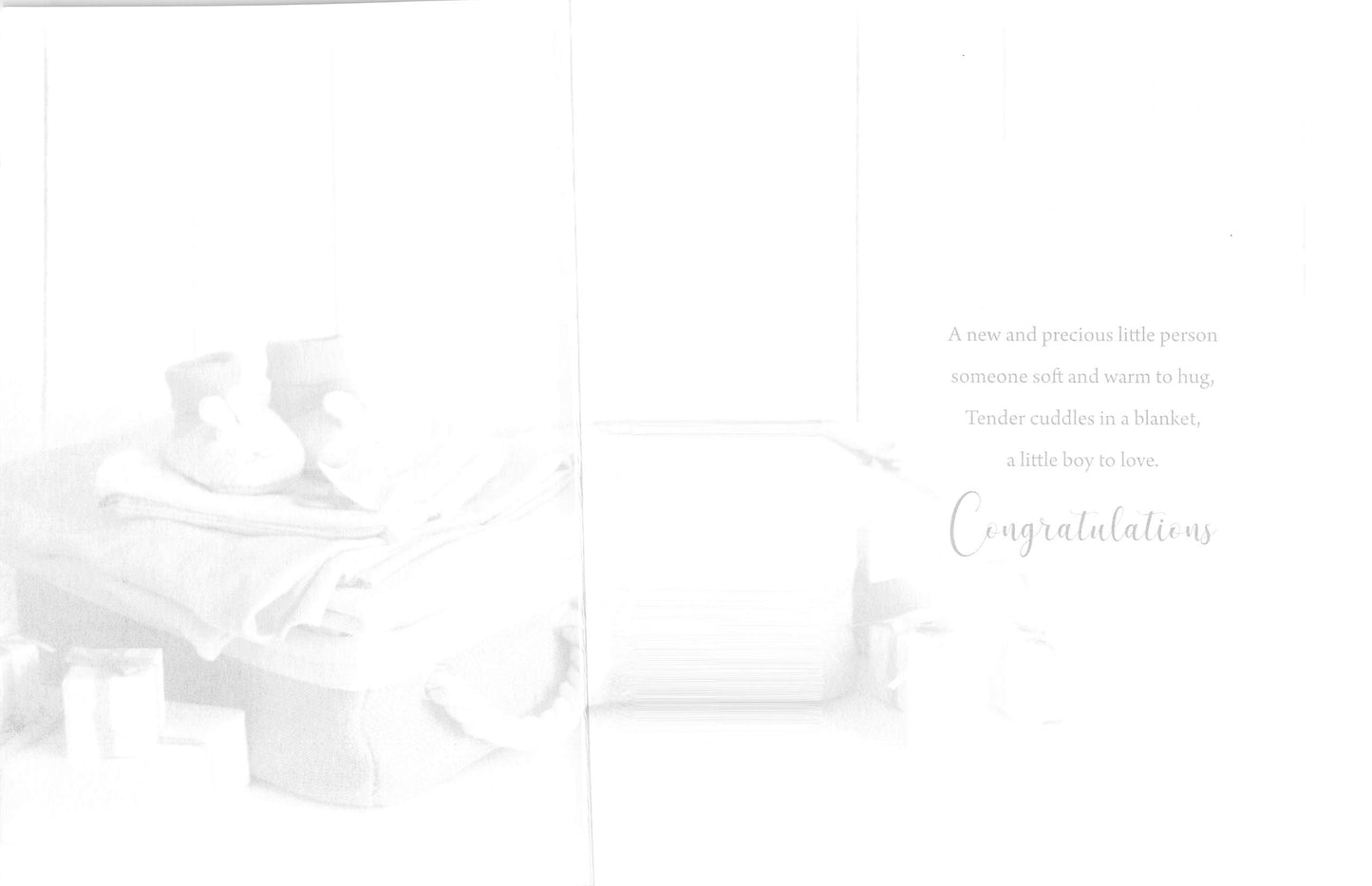 New Baby Boy - Birth - Blue Socks -  Greeting Card