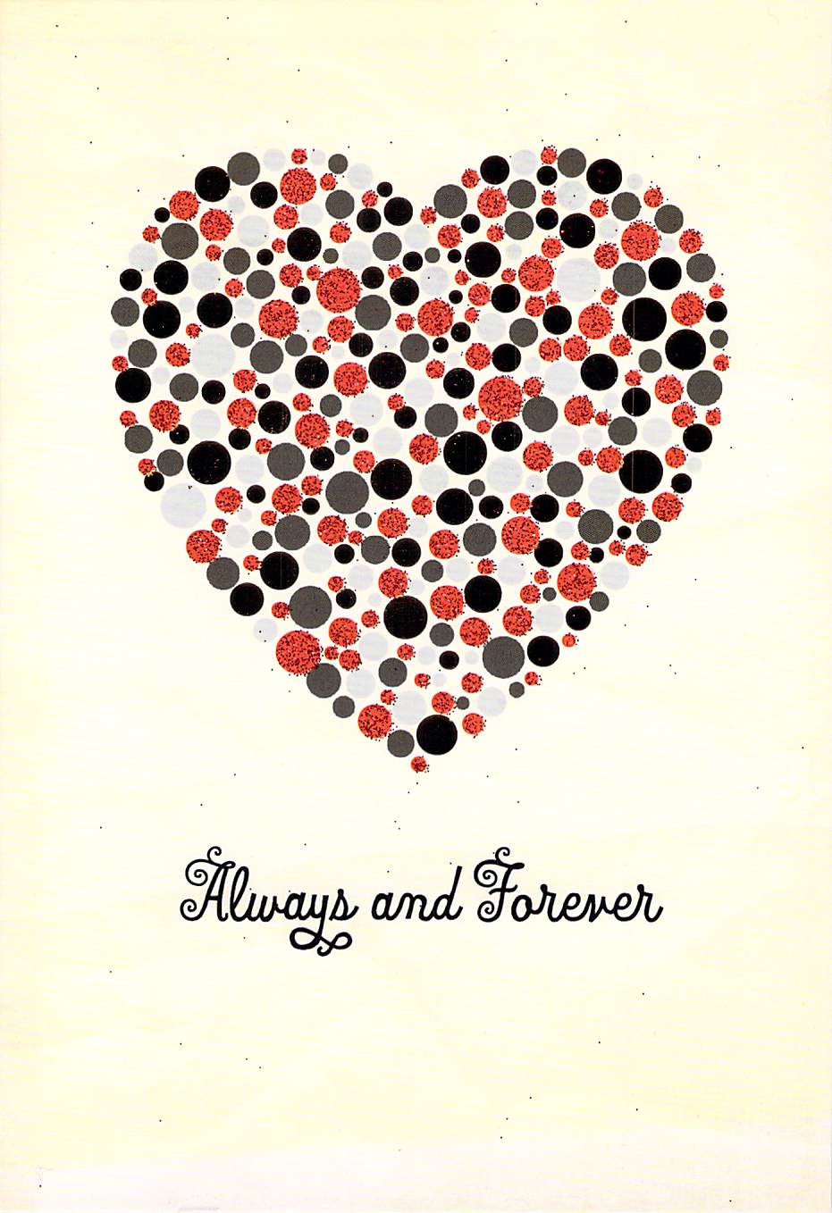 Anniversary- Always & Forever - Glitter Heart  -  Greeting Card