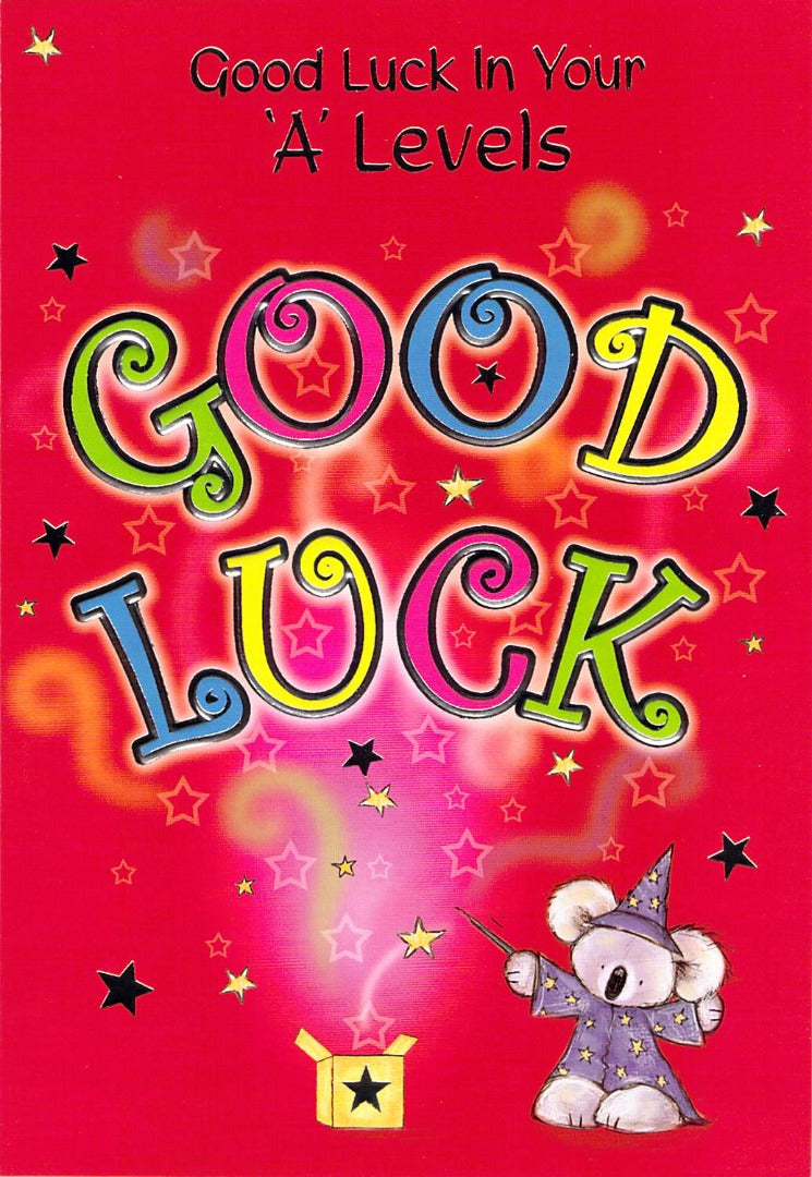 Good Luck - A Levels - Greeting Card - Free Postage