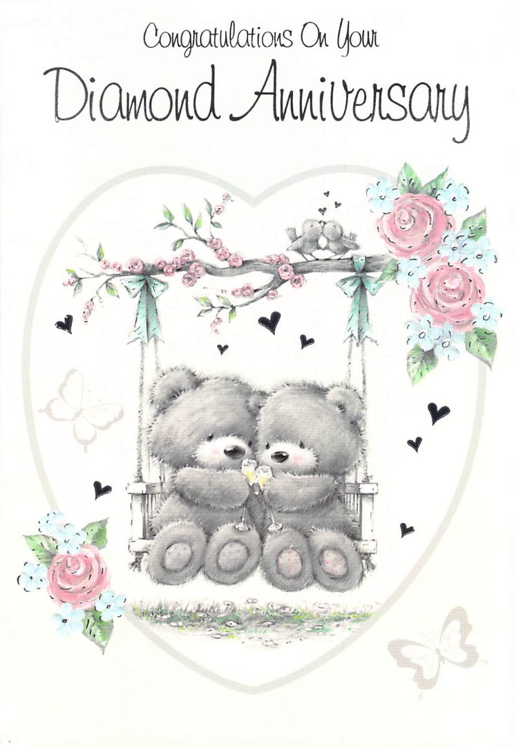 Diamond Anniversary - Greeting Card - Multi Buy Discount - Free P&P