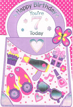 Load image into Gallery viewer, Age 7 - Birthday - Greeting Card  - Hairdryer
