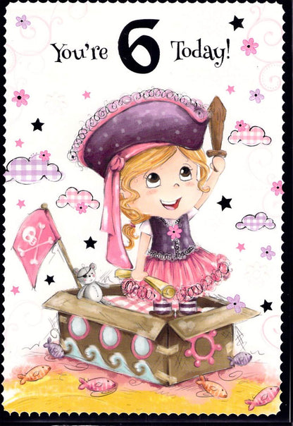 Age 6 Birthday - Greeting Card - Multi Buy Discount - Free P&P