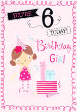 Load image into Gallery viewer, Age 6 Birthday -  Greeting Card - Multi Buy Discount - Free P&amp;P
