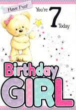 Load image into Gallery viewer, Age 7 Birthday -  Greeting Card - Multi Buy - Free P&amp;P
