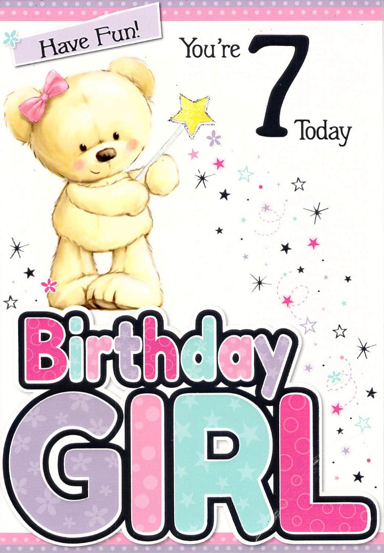 Age 7 Birthday -  Greeting Card - Multi Buy - Free P&P