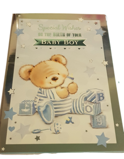 Birth Baby Boy - Greeting Card - Multi Buy Discount - Free P&P