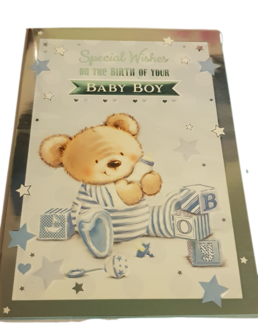 Birth Baby Boy - Greeting Card - Multi Buy Discount - Free P&P