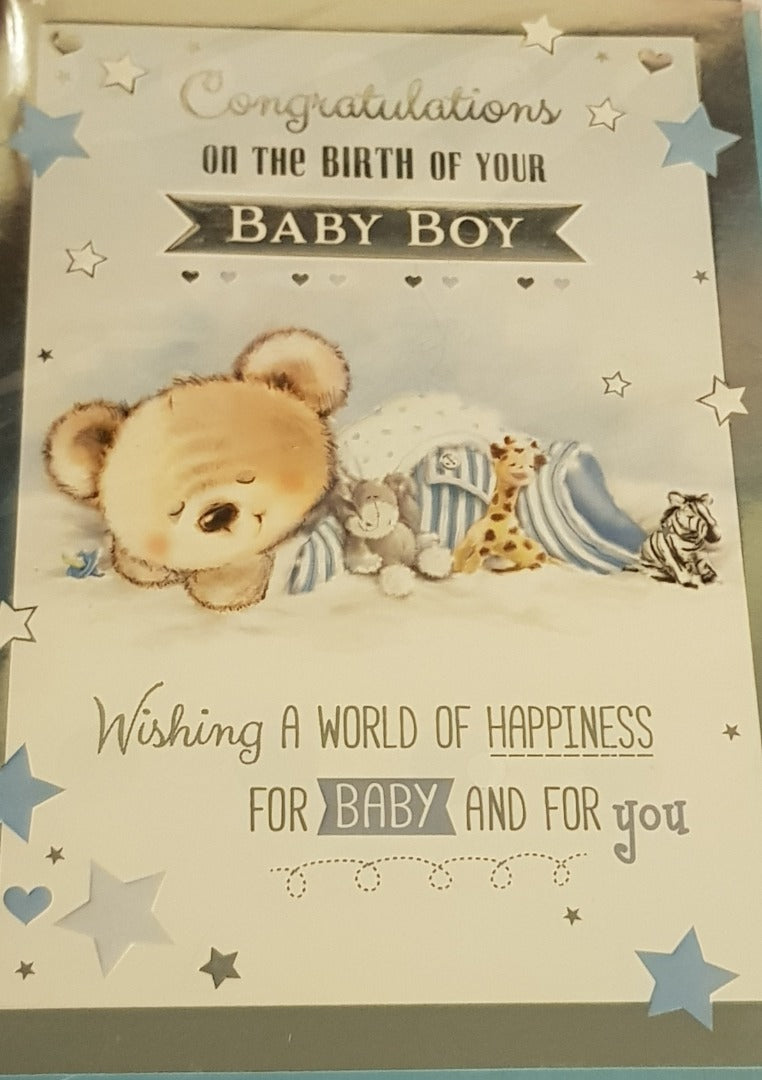 Birth (Baby Boy) - Greeting Card - Multi Buy Discount - Free P&P