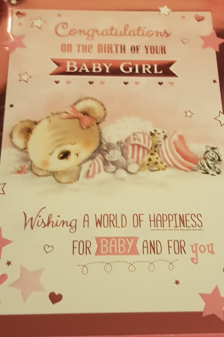Birth (Girl) - Greeting Card - Multi Buy Discount - Free P&P
