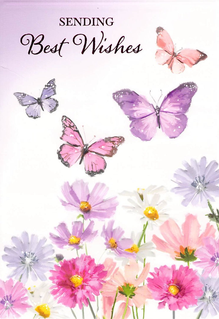 Best Wishes - Butterflies - Greeting Card - Free Postage