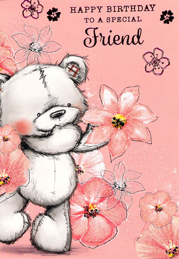 Birthday - Friend - Floral - Greeting Card - Free Postage