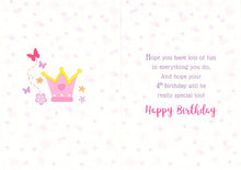 Load image into Gallery viewer, Birthday - Age 4 - Party Princess - Greeting Card - Free Postage
