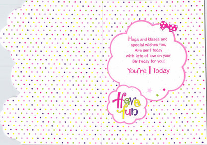 Birthday -  Daughter 1st Birthday - Greeting Card - Free Postage