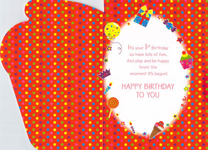 Birthday -1st Birthday - Greeting Card - Free Postage