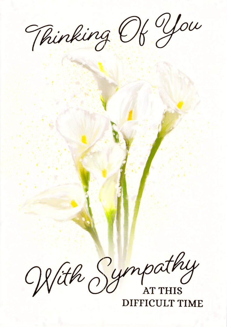 Sympathy - Lilly Flowers - Greeting Card - Free Postage
