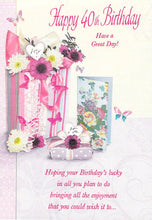 Load image into Gallery viewer, 40th Birthday - Age 40 - Presents/Butterfly - Greeting Card - Free Postage
