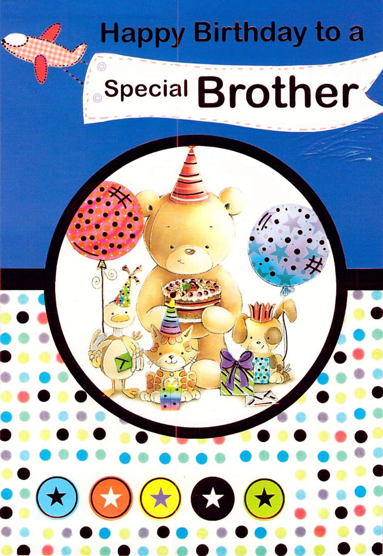 Birthday - Brother - Party - Greeting Card - Free Postage