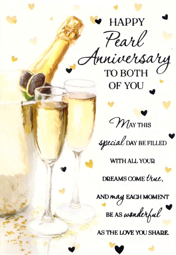 Anniversary - Pearl - Champagne - Greeting Card