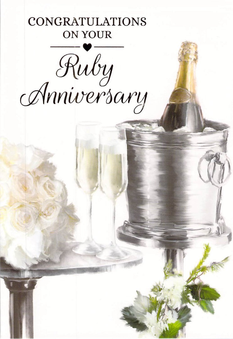 Anniversary - Ruby - Greeting Card