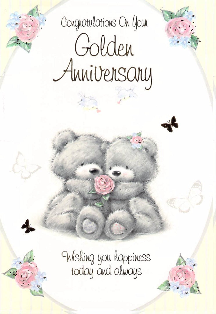 Anniversary - Golden - Greeting Card