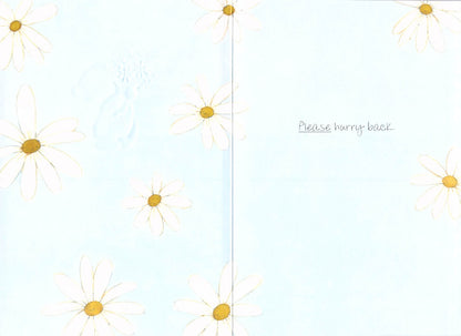 Missing You - Bear/Flowers - Greeting Card - Free Postage