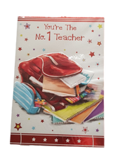 Load image into Gallery viewer, Teacher No 1 - Thank You - Greeting Card - Free Postage
