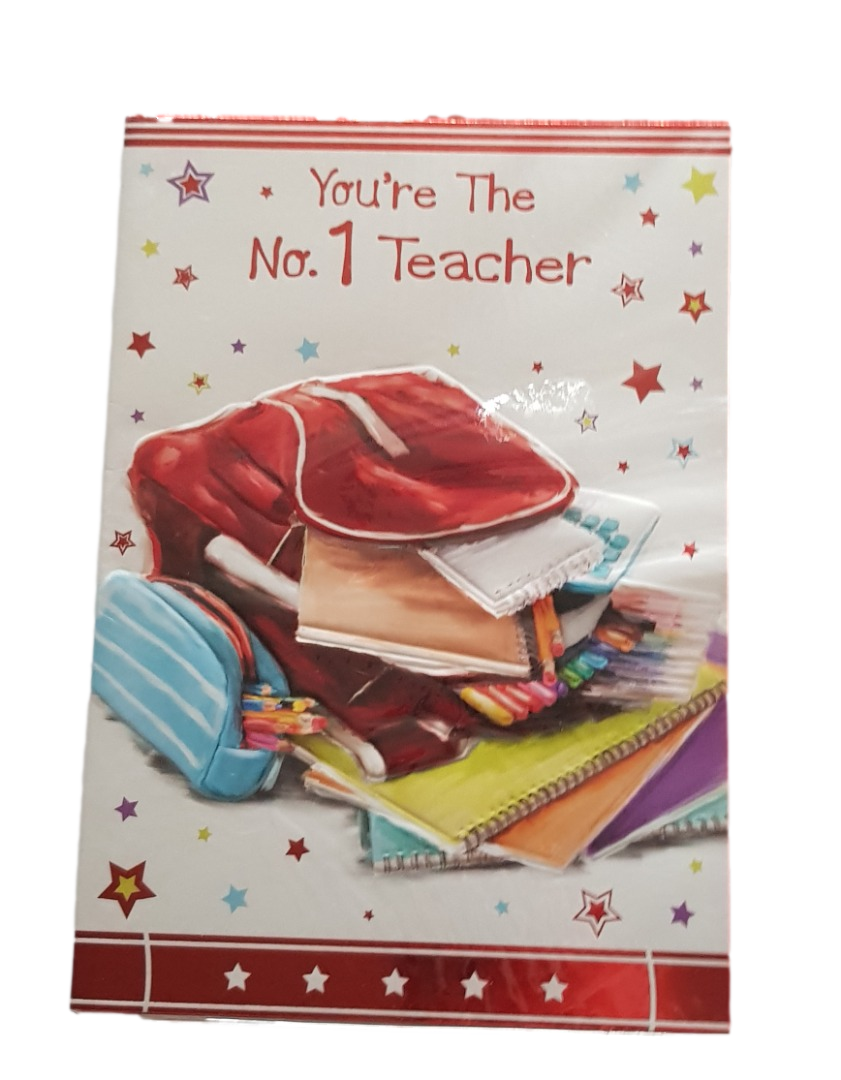 Teacher No 1 - Thank You - Greeting Card - Free Postage