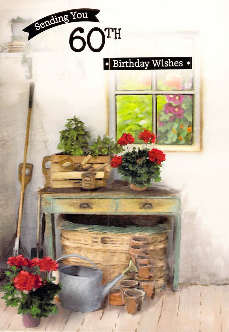 60th Birthday - Age 60 - Gardening Tools - Greeting Card