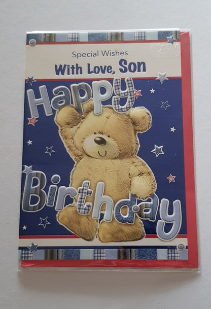 Son - Birthday - With A Bear - Greeting Card - Free Postage
