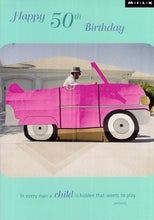 Load image into Gallery viewer, Age 50 - 50th Birthday - Pink Car - Free Postage
