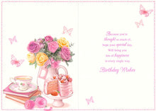 Load image into Gallery viewer, 40th Birthday - Age 40 - Flowers/Afternoon Tea - Greeting Card - Free Postage

