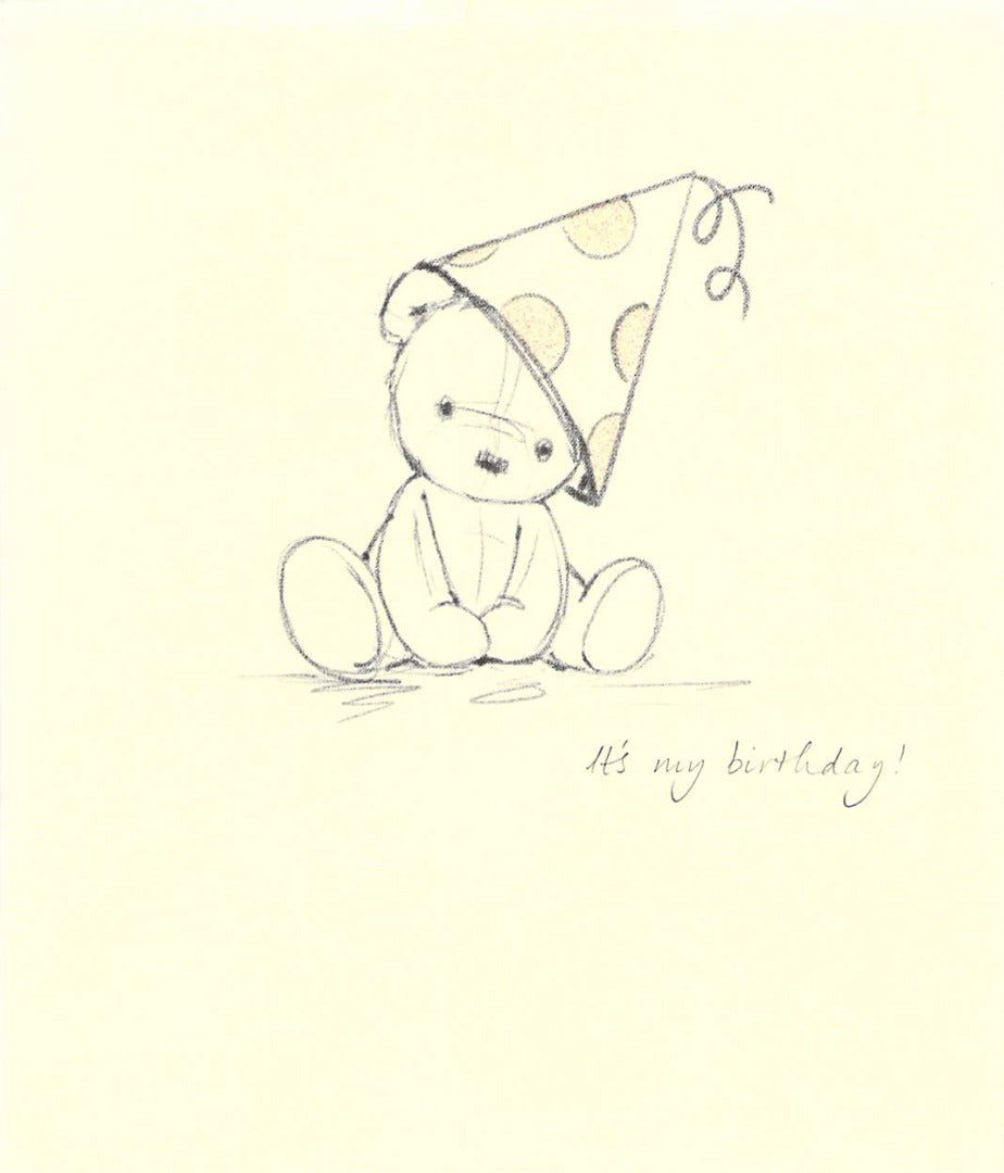 Birthday - Bear/Hat - Greeting Card - Free Postage