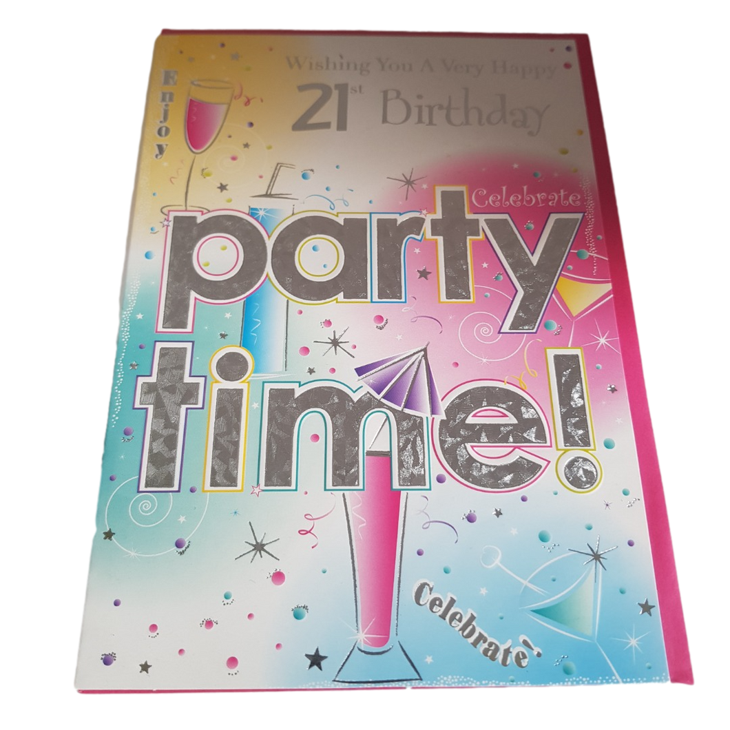 21st Birthday - Age 21 - Cocktails - Greeting Card - Multibuy