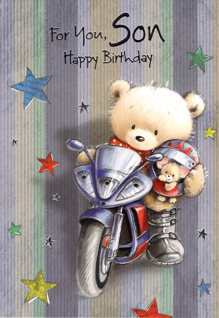 Birthday - Son - Motorbike - Greeting Card - Free Postage