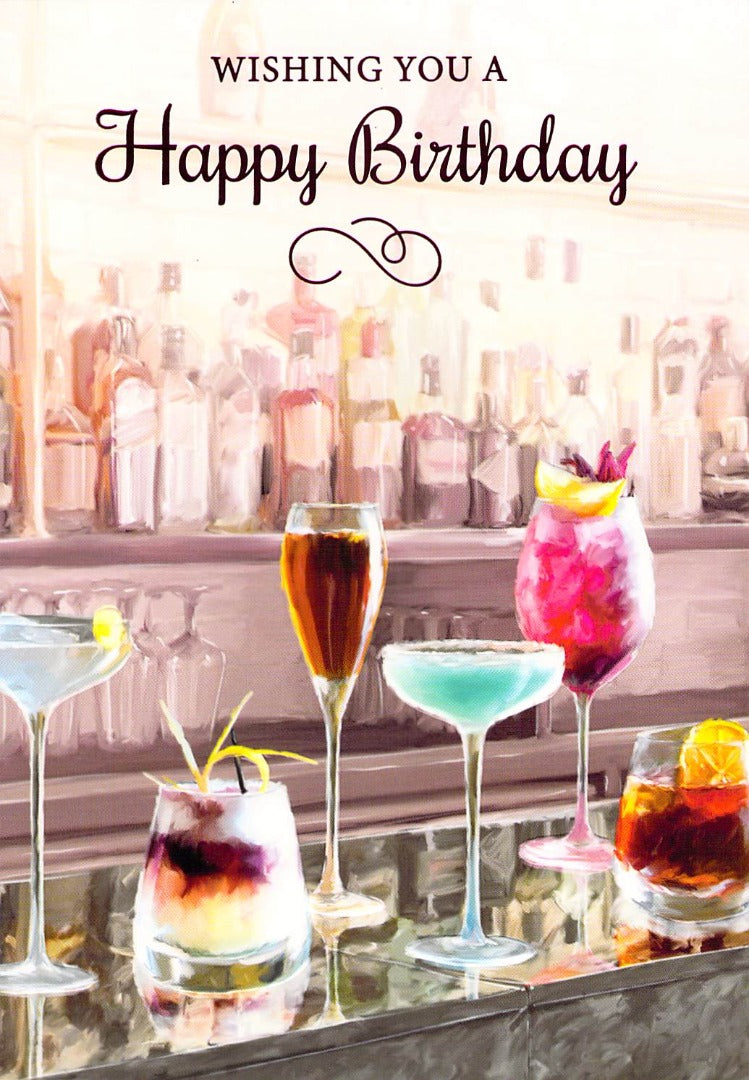 Birthday - General Birthday - Cocktails / Bar - Greeting Card - Free Postage