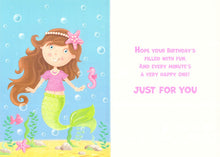 Load image into Gallery viewer, Age 2 - 2nd Birthday - Mermaid / Starfish - Greeting Card - Free Postage
