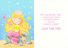 Load image into Gallery viewer, Age 2 - 2nd Birthday - Mermaid / Crown - Greeting Card - Free Postage
