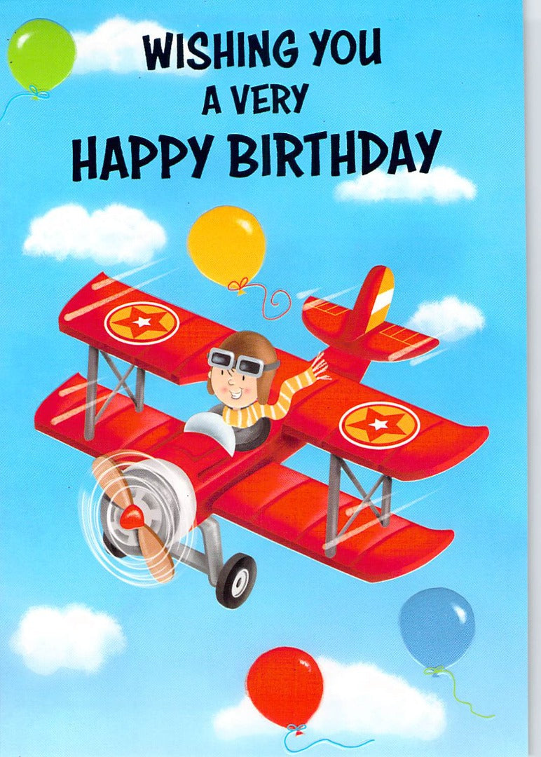Birthday - General / Open - Plane- Greeting Card