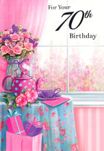 Load image into Gallery viewer, 70th Birthday - Age 70 - Teapot - Greeting Card
