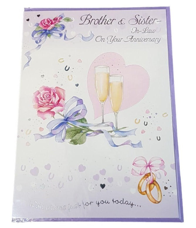 Anniversary - Brother / Sister In Law -  Greeting Card - Multibuy