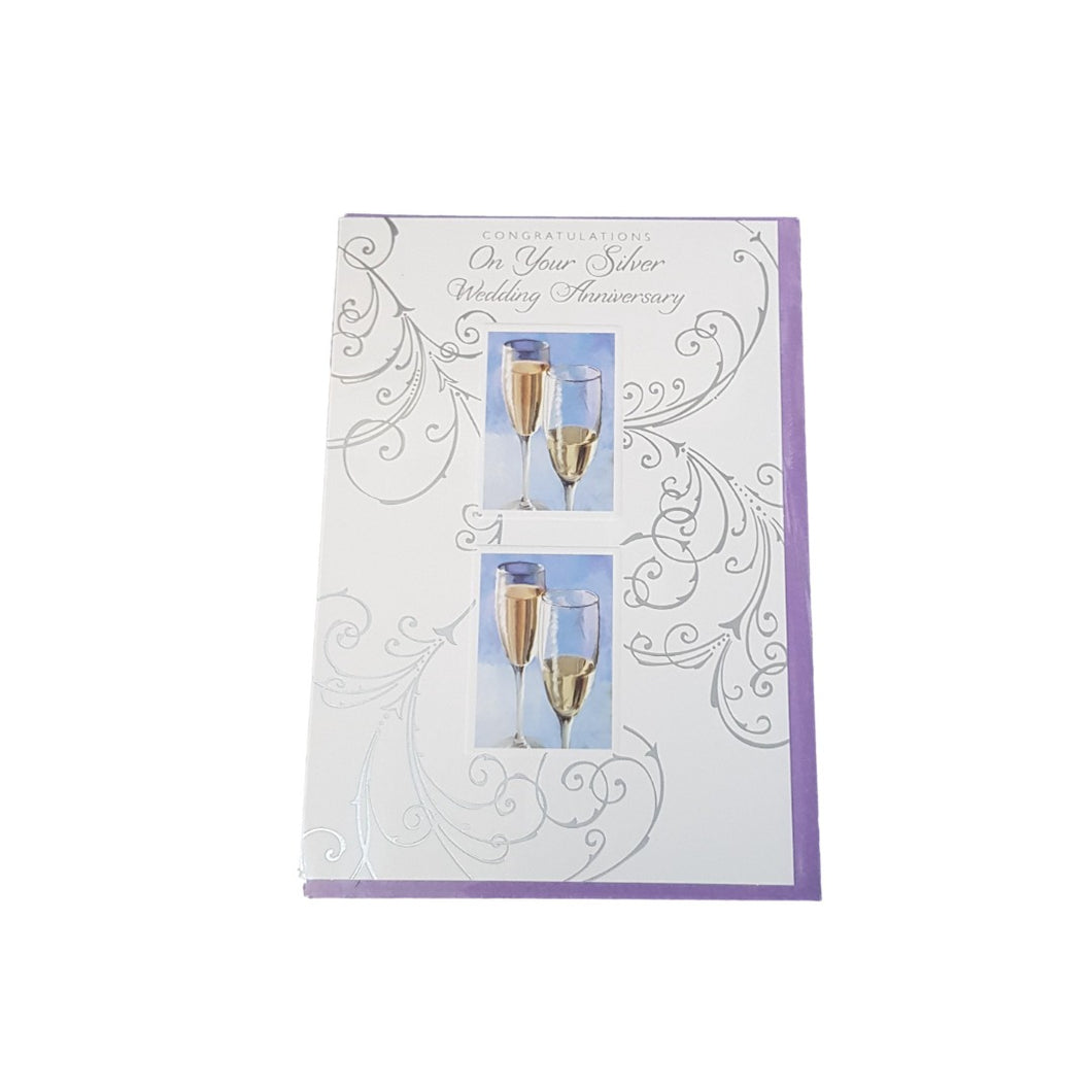 Silver Anniversary -  Greeting Card - Multi Buy Discount - Free P&P