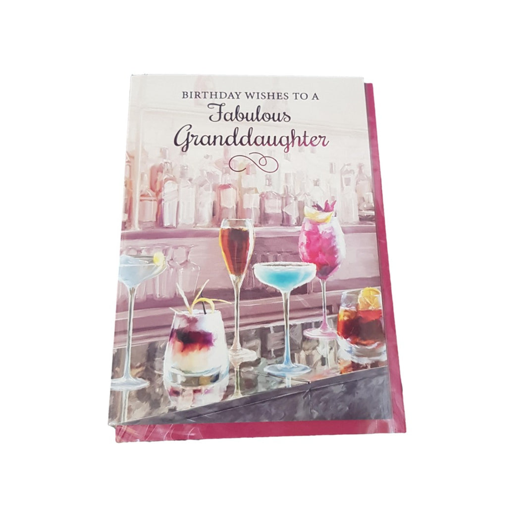 Birthday (Granddaughter) - Cocktails - Greeting Card - Free P&P