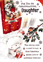 Load image into Gallery viewer, Christmas - Daughter - Door / Robin -  Greeting Card
