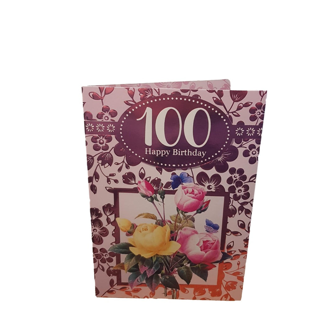 100th Birthday - Age 100 -  Greeting Card - Multi Buy Discount