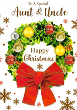 Load image into Gallery viewer, Christmas - Aunt / Uncle - Wreath -  Greeting Card

