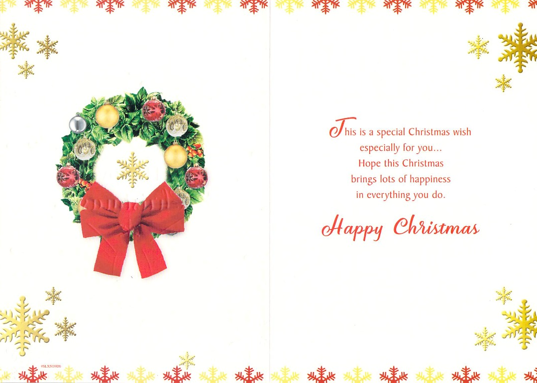 Christmas - Aunt / Uncle - Wreath -  Greeting Card