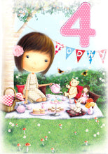 Load image into Gallery viewer, Age 4 - 4th Birthday - Teddy Bear Picnic - Greeting Card
